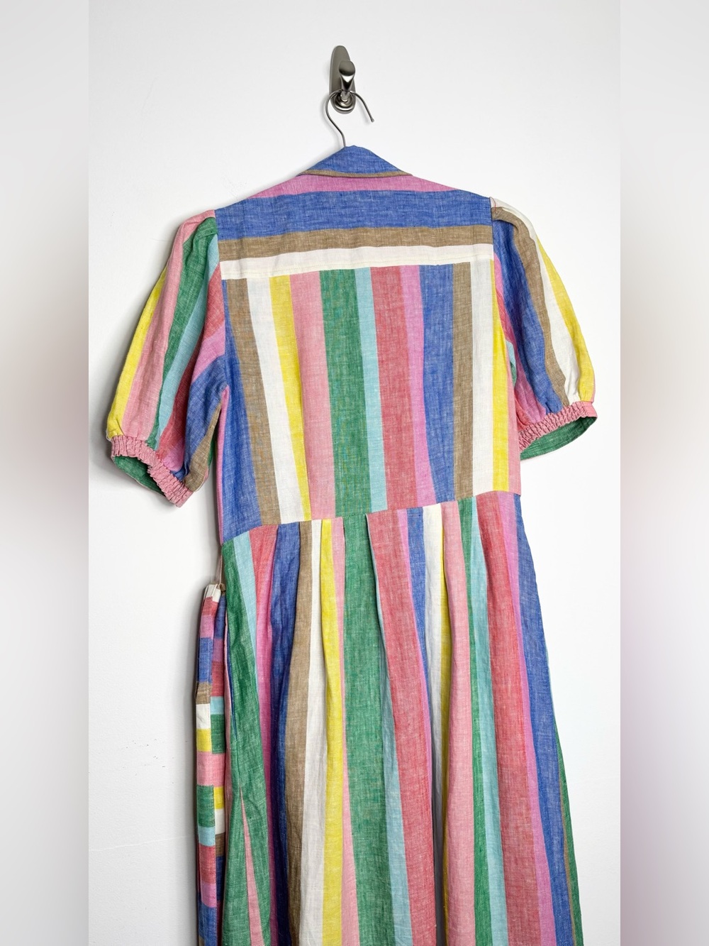 Boden Alexa Stripe Linen Maxi Shirt Dress Pink Multi Size 6R - Picture 12 of 16